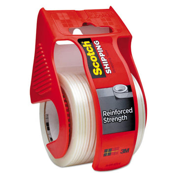 Scotch® Reinforced Strength Shipping And Strapping Tape In Dispenser, 1.5" Core, 1.88" X 10 Yds, Clear freeshipping - TVN Wholesale